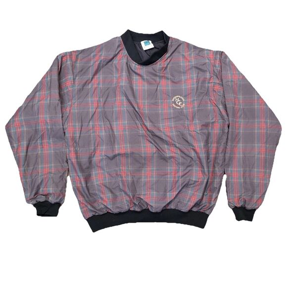 Vintage 90s Turfer Plaid Golf Pullover Windbreaker Jacket USA Made Unisex Large - Picture 1 of 7